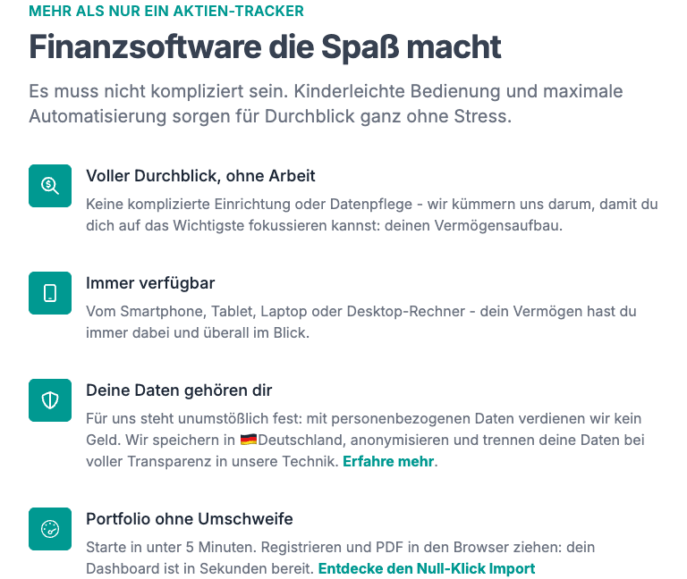 Parqet Einrichtung und Import Features
