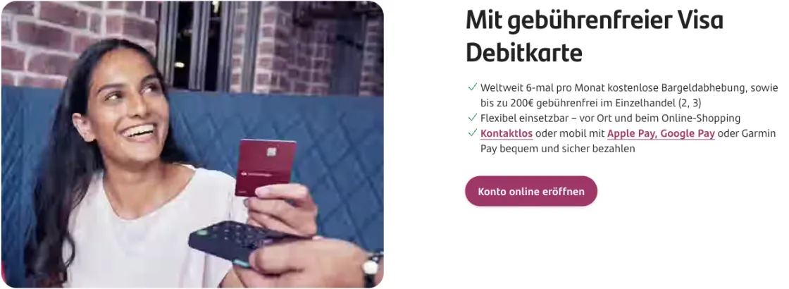 Santander BestGiro mit gebührenfreier Santander Visa Debitkarte